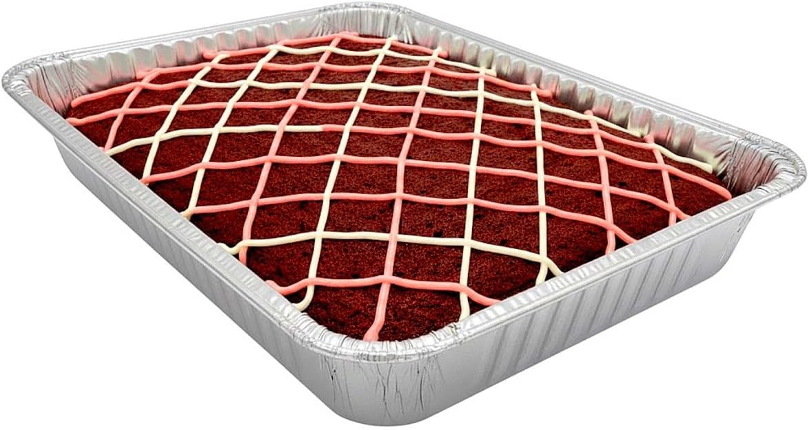 PACTOGO Disposable Aluminum Foil Cake Pans - 13" x 9" x 2" with Dome Lids | 108 Oz for Baking & Storing (Pack of 12)