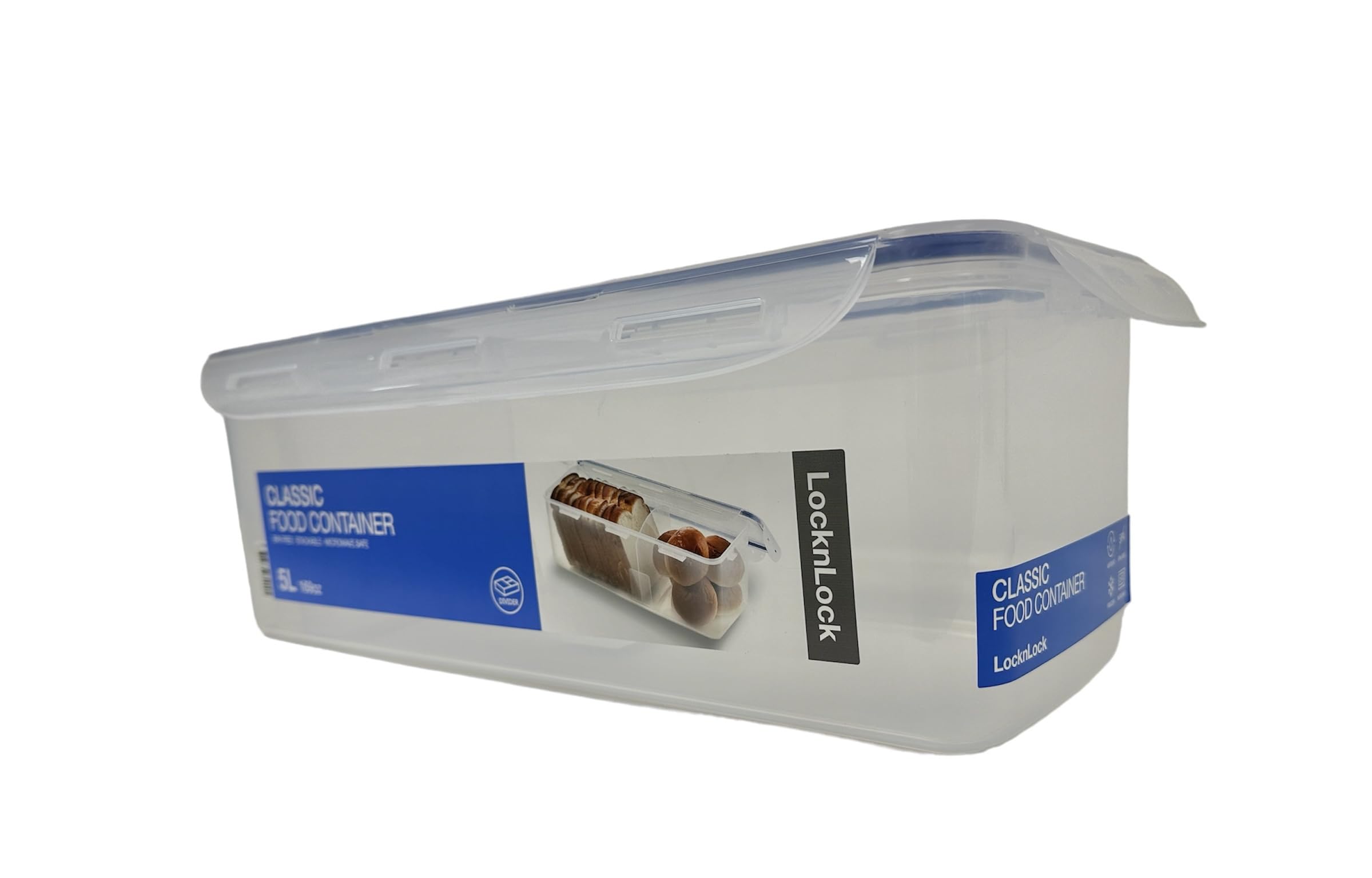 LocknLock Easy Essentials Food Storage lids/Airtight containers, BPA Free, Bread Box-21.1 Cup, Clear