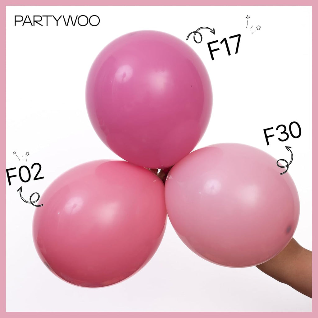 PartyWoo Mauve Balloon Arch Kit - 140pcs in Dusty Pink & Rose Blush for Baby Showers, Weddings & Birthdays