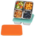 SUMERX 2 Pack Snack Box Containers Set, Stainless Steel 4 Compartment Lunchable Container, Reusable Food Storage Containers with Lids for Travel, Outdoor, Camping, Work(Orange/Blue)