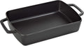 Staub Cast Iron Roasting Pan - 12-Inch x 8-Inch, Matte Black, Crafted in France