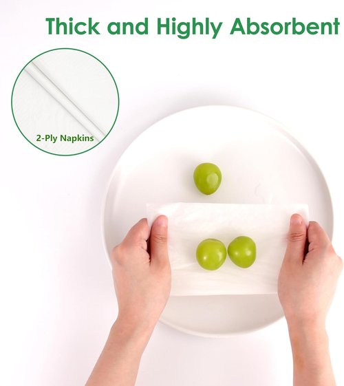 Eco-Friendly Disposable Napkins by [Brand Name] - 300 Pack 13"x13" 2-Ply Soft & Absorbent White Dinner Napkins