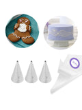 #2 Piping Tip and Bag Set – 3 Fine Round Tips & 20 Disposable 8-Inch Pastry Bags for Lettering, Outlines & Detail Work