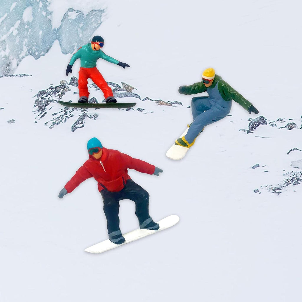 Skiennix Miniature Skiing Figure Set - 3-Piece Tabletop Display for Winter Decor