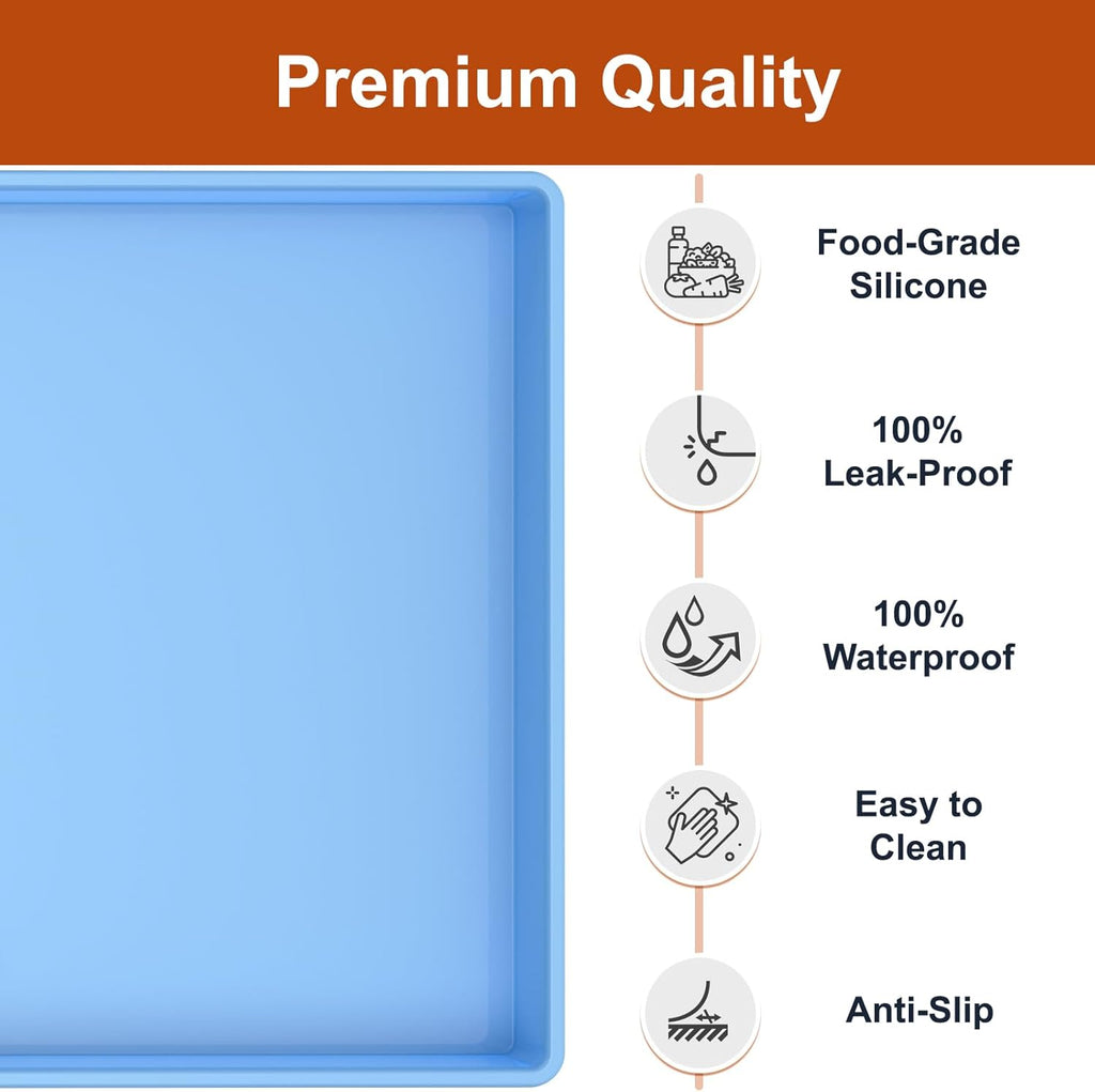 Ukeetap Extra Thick Silicone Mat - Waterproof Under Sink Mat for Kitchen & Bathroom | 34" x 22", Blue