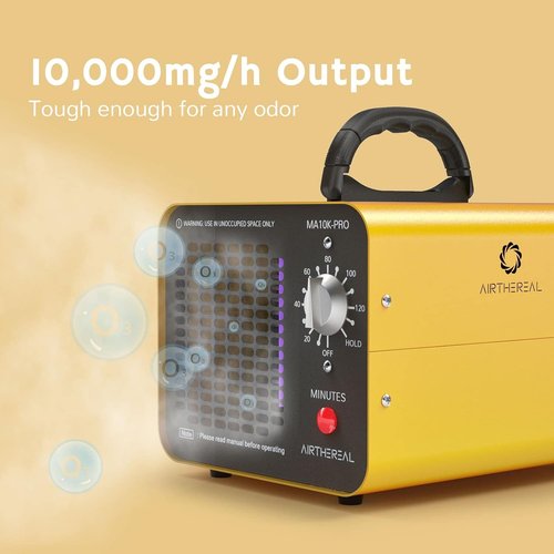 Airthereal MA10K-PRO Ozone Generator - High Capacity Odor Eliminator for 3500+ Sq Ft | Yellow Home Ionizer