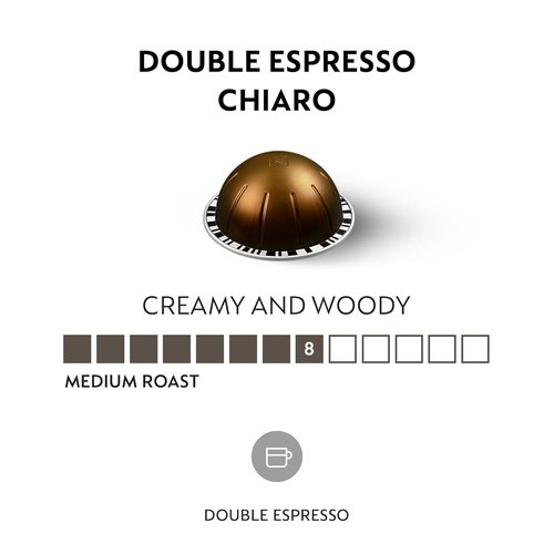 Nespresso Double Espresso Chiaro Capsules - Medium Roast Coffee Pods, 30-Count | Brews 2.7oz
