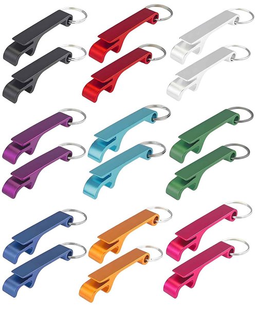 Gaahkai 18PCS 9 Colored Keychain Bottle Opener for Men, Small Key Chain Beer Opener