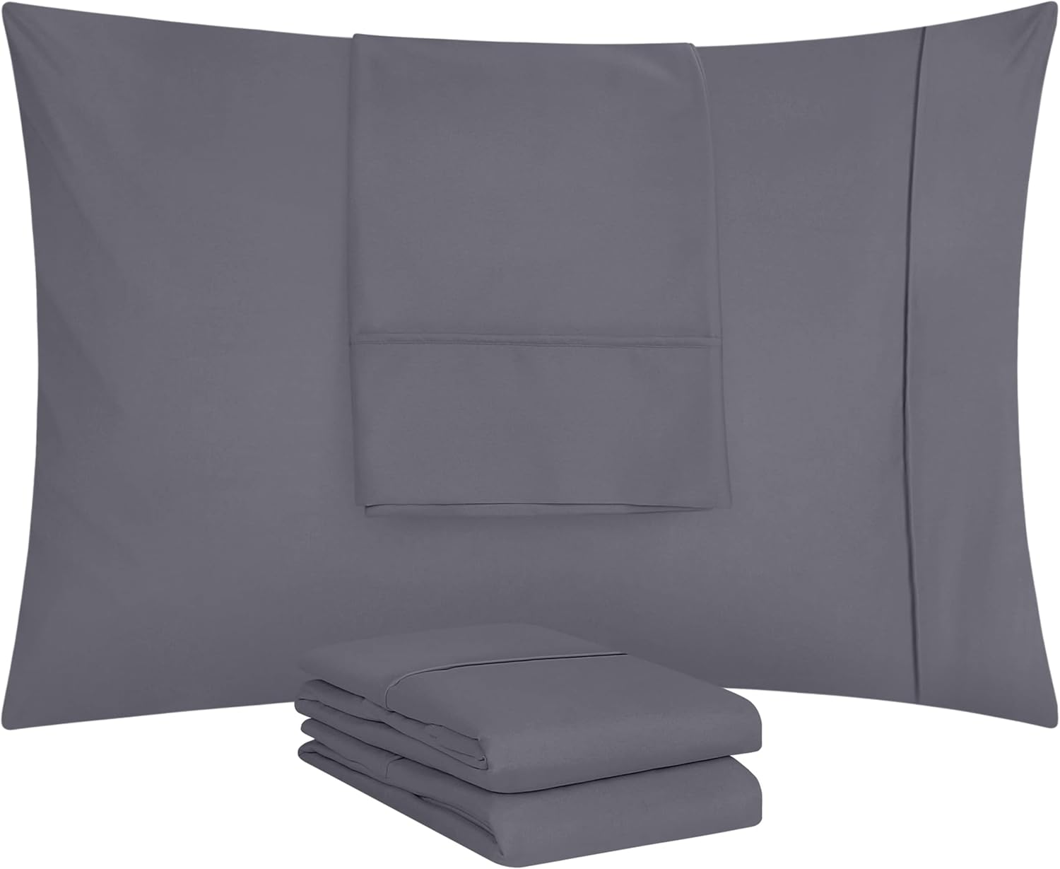 Utopia Bedding King Pillow Cases - 12 Pack - Soft Brushed Microfiber - Fade Resistant 20 X 40 Inches (Grey)