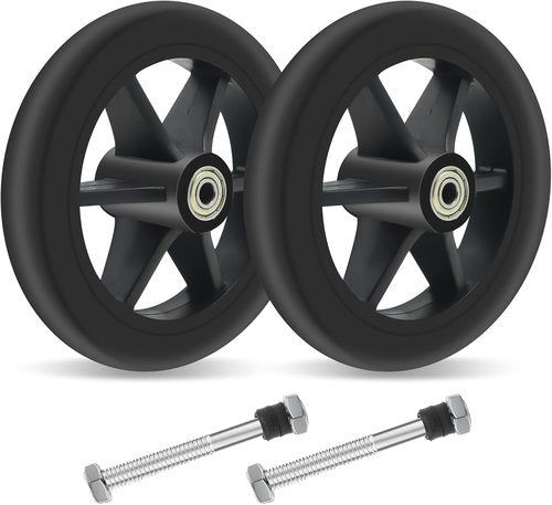 2 PCS 6 Inch Rollator Replacement Wheels Replacement Wheelchair Wheels Anti-Slip Durable