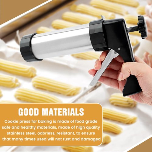 Cookie Press Gun Kit, Spritz Cookie Press for Baking Icing Gun with 13 Cookies Discs and 8 Piping Tips for DIY Christmas Cookies, DIY Biscuit, Decorating Baking Supplies