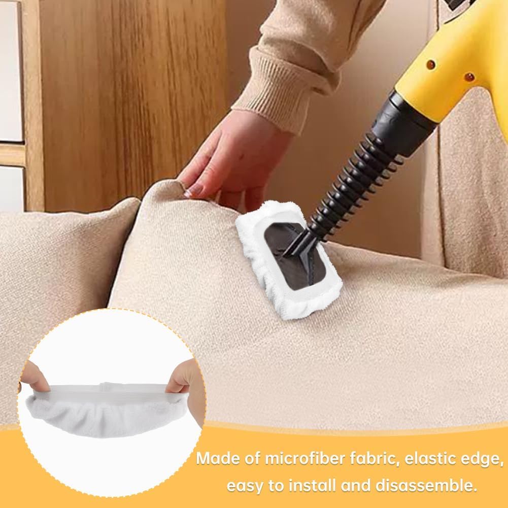 RODISHOMM Steam Cleaner Accessories, Universal Reusable Steam Mop Pads, Steam Shot Attachments, Handheld Steam Cleaner Washable Microfiber Cloth (10 PCS)