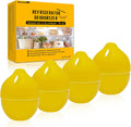 Skiennix Refrigerator Deodorizer - Natural Gel Eliminates Stubborn Odors | 4 Pcs Lemon Flavor