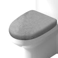Microfiber Toilet Lid Cover, Soft Velvet Toilet Cover; Absorbent, Machine Washable, Comfortable, Durable Adjustable Toilet Seat Cover Fits Most Toilet Lids (Grey)