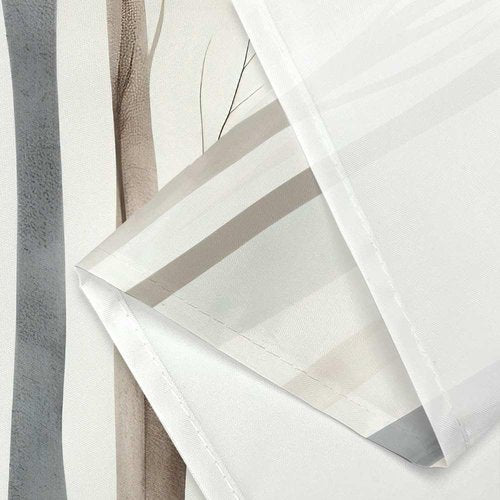 MERCHR Brown Grey Tree Fabric Shower Curtain, Art Style Abstract Birch Forest Rustic Wood Polyester Fabric Waterproof Bath Curtain, Farmhouse Bathroom Shower Curtains with Hooks 72X72 Inch