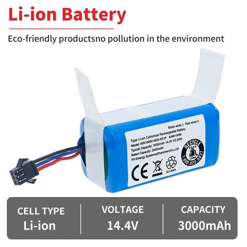 JIIKER Upgrade Replacement Battery Compatible with AIRROBO P20 Robot Vacuum, for eufy G40 Series,G30 Series,RoboVac 11,11S, 11S Plus, 11S MAX,12,15C MAX,15C,G10 Hybrid, G20,G35,G35+ Accessory 3000mAh