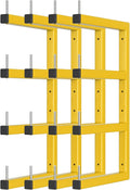 Skiennix Lumber Storage Rack - Heavy Duty Wall-Mounted Organizer | 8-Level System, Holds Up to 1600 Lbs, Yellow