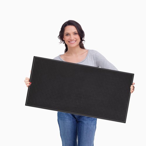 4 Pack Bar Mat, Dish Drying Mat, Large 31.5in x 12in Rubber Thick Durable Service Bar Mat for Home Kitchen Countertop Mat, Espresso Coffee Bar Mat, Black