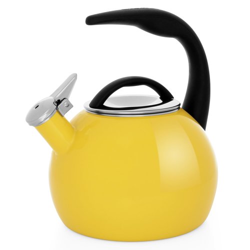 Chantal Anniversary Tea kettle, 2 Quart, Enamel Carbon steel, Whistling, Canary Yellow