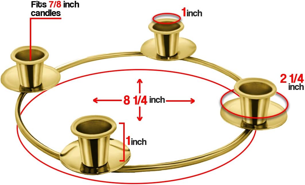 Advent Candle Holder - Elegant Gold Advent Ring for Taper Candles | Perfect Centerpiece for Holiday Décor