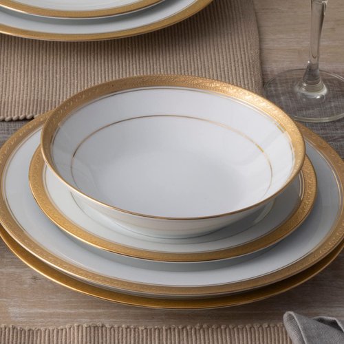 Noritake Crestwood Gold Set of 4 Soup Bowls, 7.5", 12 oz.