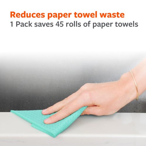 Full Circle Squeeze Swedish Dish Cloths – 6 Pack Reusable Cellulose Sponge Cloths, Super Absorbent Microfiber Cleaning Towels, Paper Towel Alternative, Color-Coded, Eco-Friendly, & Dishwasher Safe