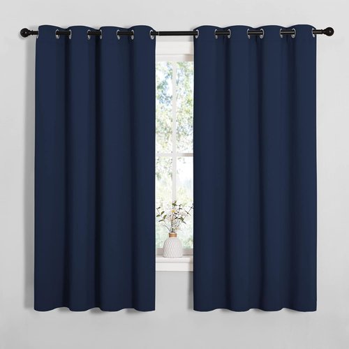 NICETOWN Blackout Curtain Panels - Thermal Insulated Grommet Top Drapes | Navy, 2 Panels, 55x57 Inches