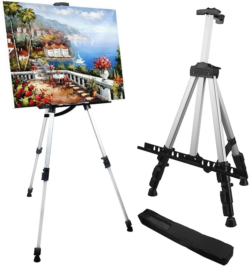 RRFTOK Art Easel Stand - Adjustable 17 to 66 Inch Aluminum Tripod for Painting & Display | Portable with Carry Bag