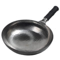 Mecete Wok pan 5th Generation, Traditional Hand Hammered Uncoated Carbon Steel Pow Wok with one piece Steel Handle one piece pan (13.3 Inch, Round Bottom) 1.8 mm thickness
