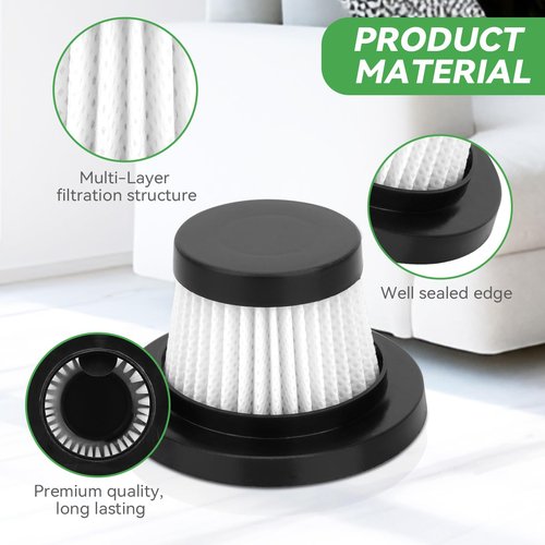 Vacuum Filter for Cordless Vacuum Cleaner as Seen on TV - Replacement HEPA Filter for Vac Compact Cordless Handheld Vacuum 10 Pack
