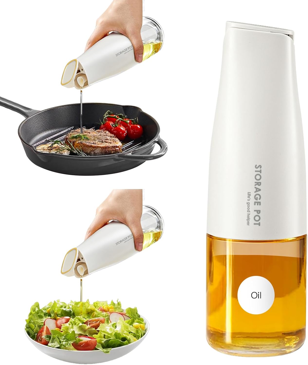 YARRAMATE Olive Oil Dispenser - Large Capacity 500ml Glass Bottle | Leak-Proof & Non-Drip Design