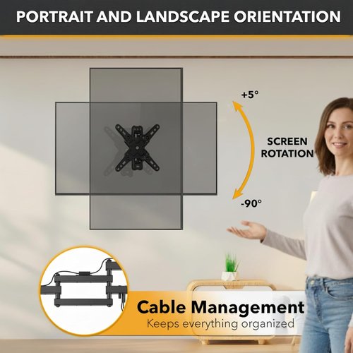 CondoMounts Full Motion TV Wall Mount - Fits 12”–40” TVs Up to 44lbs | VESA 200x200, Corner Mount