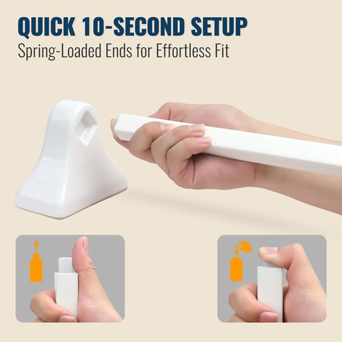 24-Inch Adjustable Towel Bar Replacement Rod – Easy to Cut & Fit, Spring-Loaded Plastic Towel Bar for Ceramic Holder, Rustproof & No-Drill Installation, Vintage Bathrooms & Rental Homes Friendly