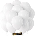Bezente Pro Duralatex White Balloons - 100 Pack of 12-Inch Extra-Thick Balloons for Weddings & Parties