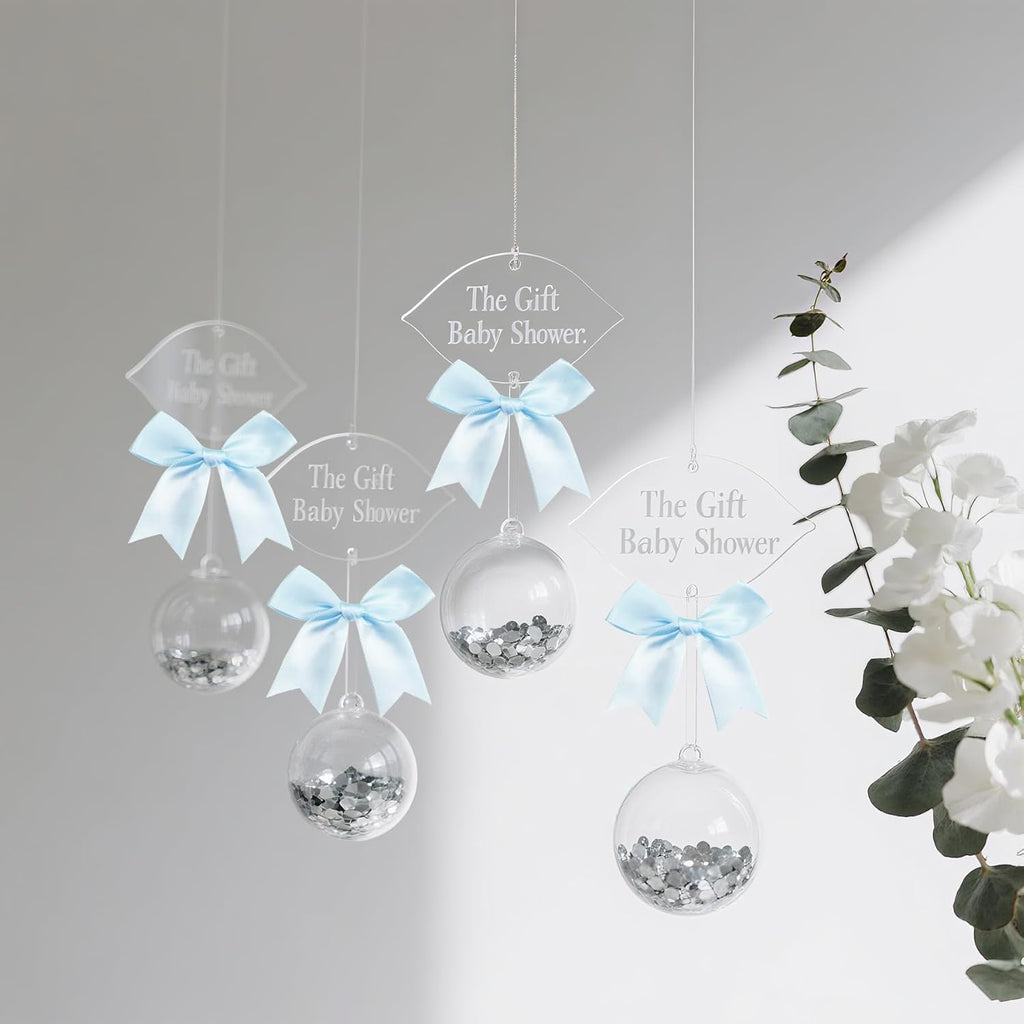 Skiennix Premium Satin Ribbon Bows - 50 Pack 3.3 Inch Gift Wrap Bows in Light Blue for Holidays & Parties
