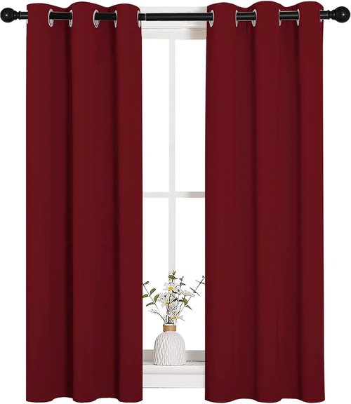 NICETOWN Burgundy Blackout Curtains - Thermal Insulated Drapes for Living Room | 29x45 Inches (1 Pair)