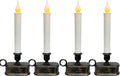 4 Pack LED Flameless Taper Candles by [Brand Name] - Dusk to Dawn Sensor, Battery Operated, Bronze Base for Christmas Home Decor