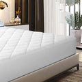 EIUE Quilted Mattress Pad - Breathable Elastic Fitted Topper Protector | Lightweight & Machine Washable, Queen (60x80 in), White