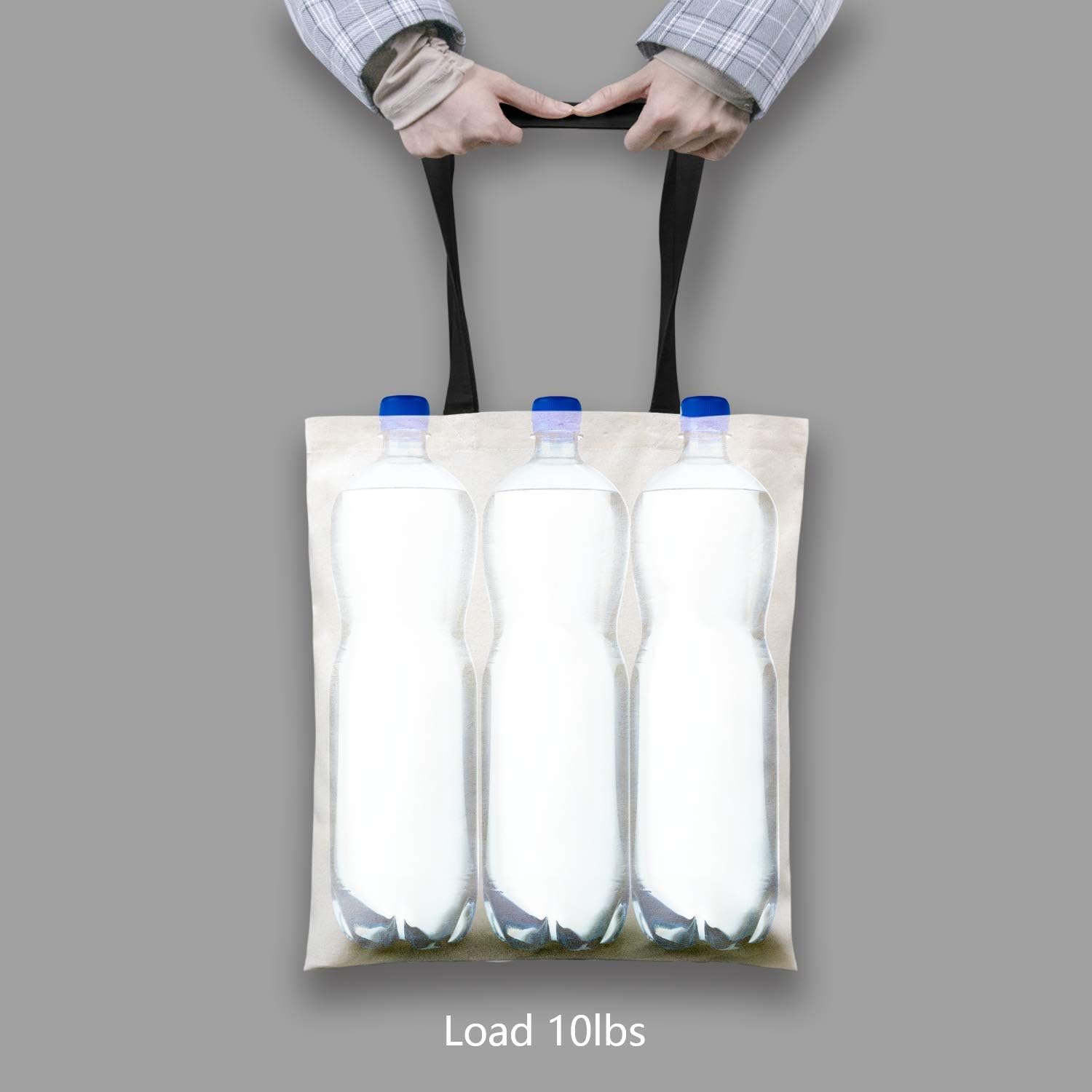 TOPDesign Cotton Tote Bags - 6-Pack Lightweight Reusable Grocery Bags for DIY & Promotions