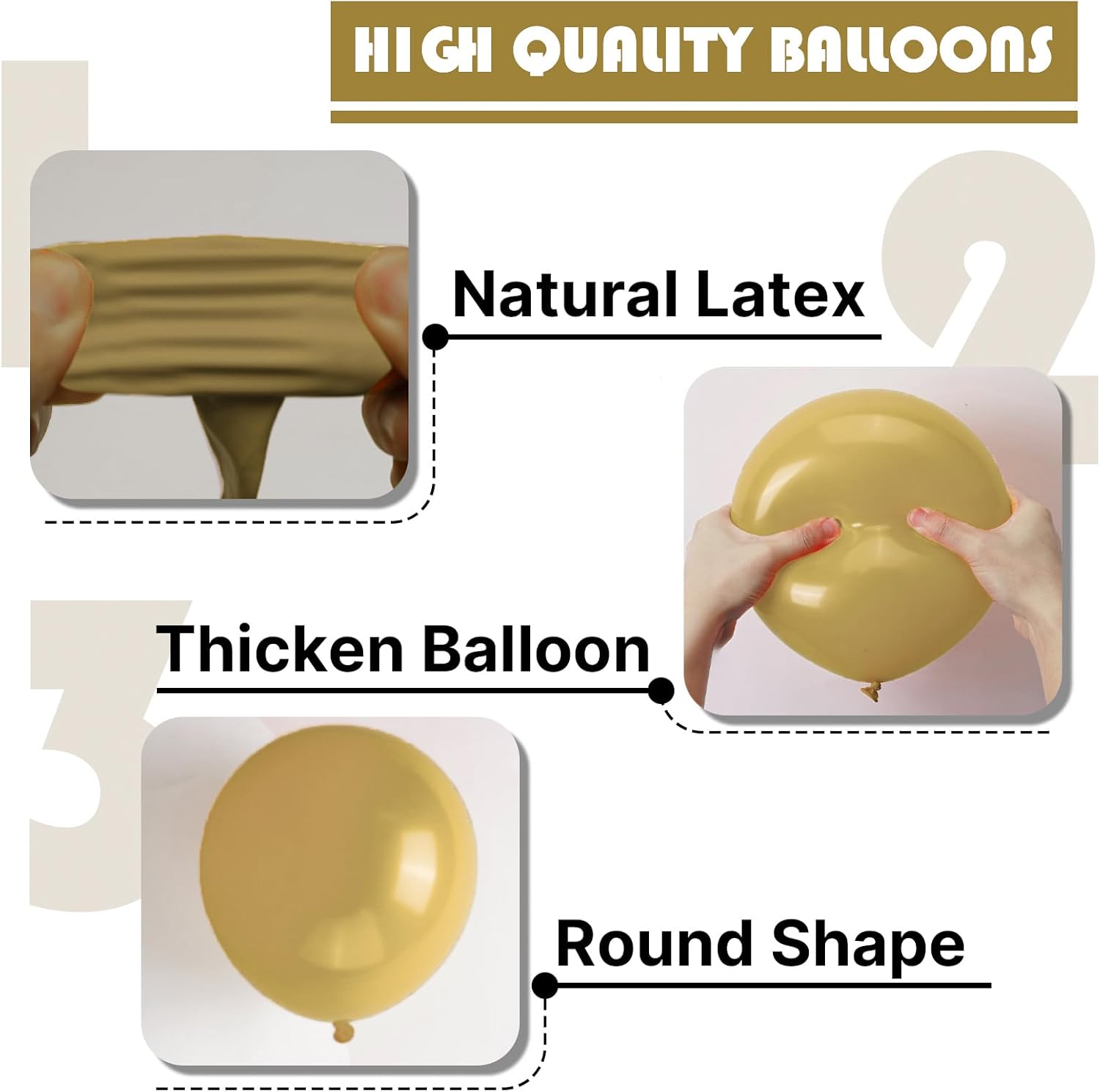 PartyWoo Tan Balloons - 140-Piece Light Brown Neutral Boho Balloon Arch Kit | Wedding & Baby Shower Decor