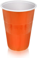 True Plastic Cups - 16 oz Disposable Cocktail & Soda Cups | Set of 50 in Vibrant Orange for Parties & Events