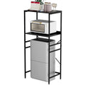 QieerHior Mini Fridge Shelf Mini Fridge and Microwave Stand Over Mini Fridge Storage Rack Height Adjustable Microwave and Fridge Stand Suitable for Dorm, Kitchens, Offices, Black