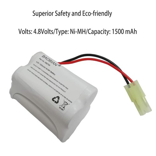 BAOBIAN XB2700 V2930 V2700Z VAC-XB2700 V2700 Replacement Battery 4.8V 1500mAh Ni-Mh Compatible with Euro Pro Shark Vacuum Carpet and Carpet Sweeper