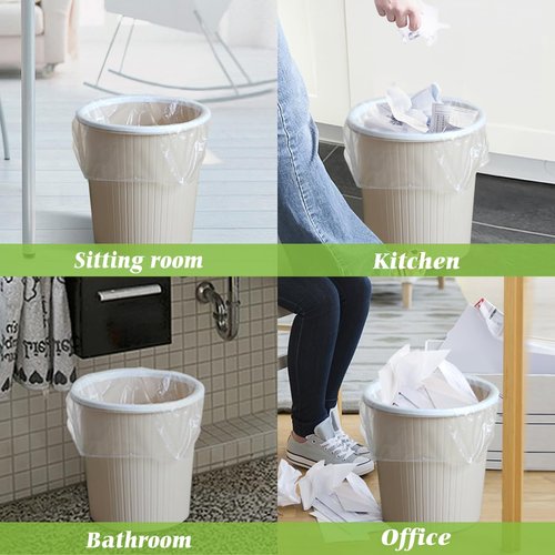 Teivio 2.6 Gallon 320 Counts Strong Trash Bags Garbage Bags, Bathroom Trash Can Bin Liners, Small Plastic Bags for Home Office Kitchen Kitchen (Clear)