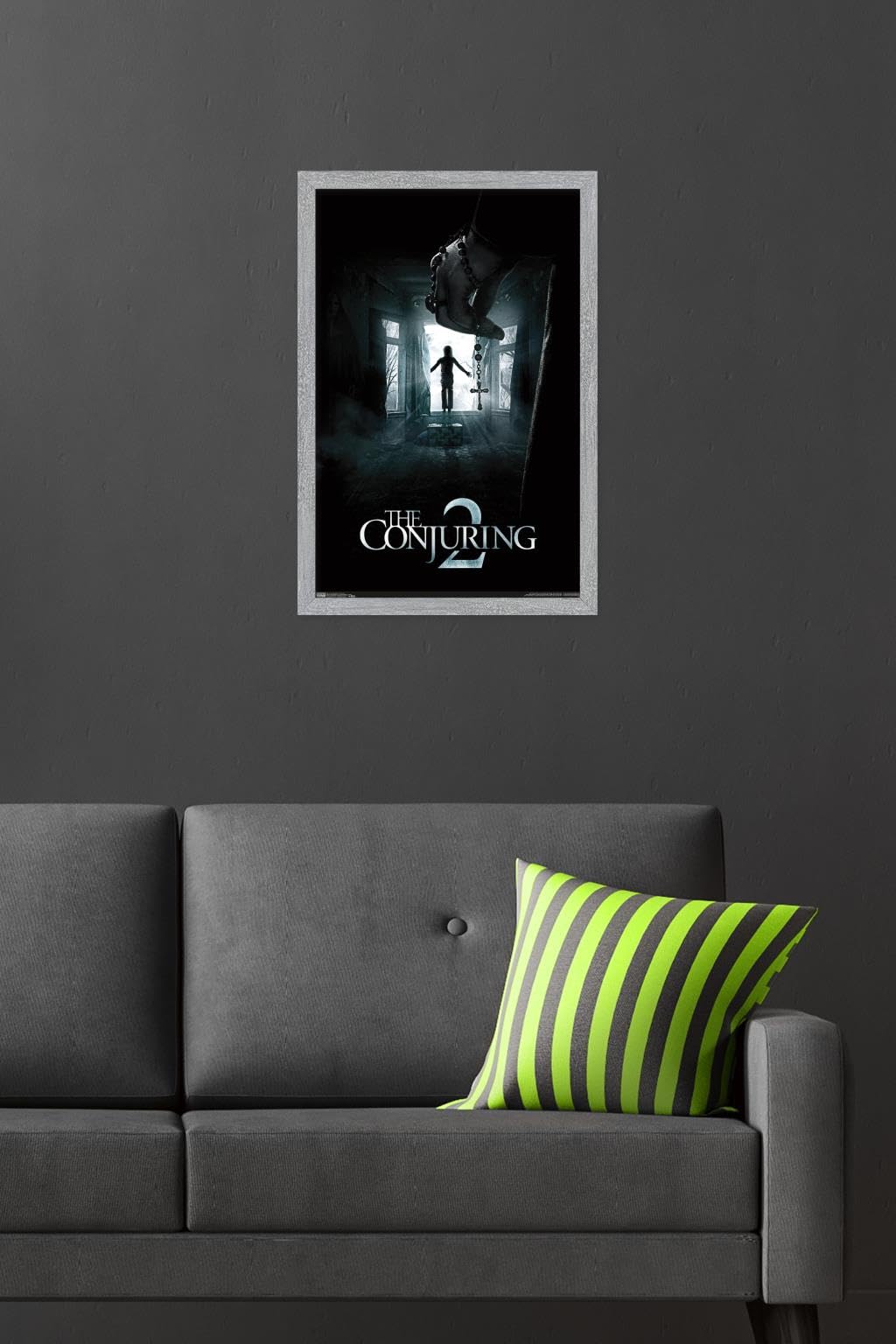 The Conjuring 2 - One Sheet Wall Poster, 22.4L" x 14.7W", Gray Framed Version