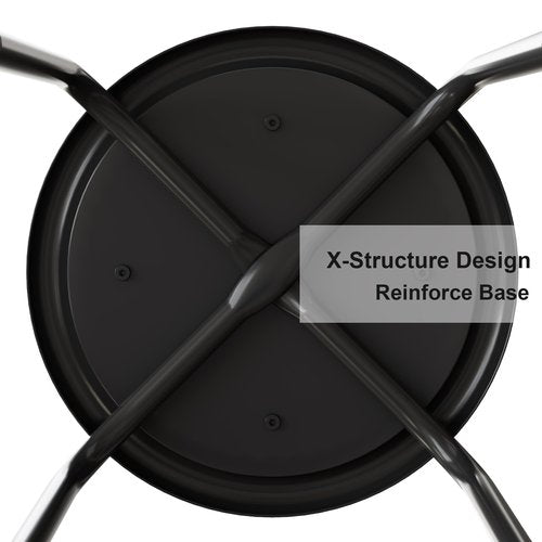 VECELO 6-Piece Stacking Stools, 17 Inch Standard Height, Padded Seat & Steel Legs, Portable Stackable Decoration Stools for School Classroom and Office Use, Black