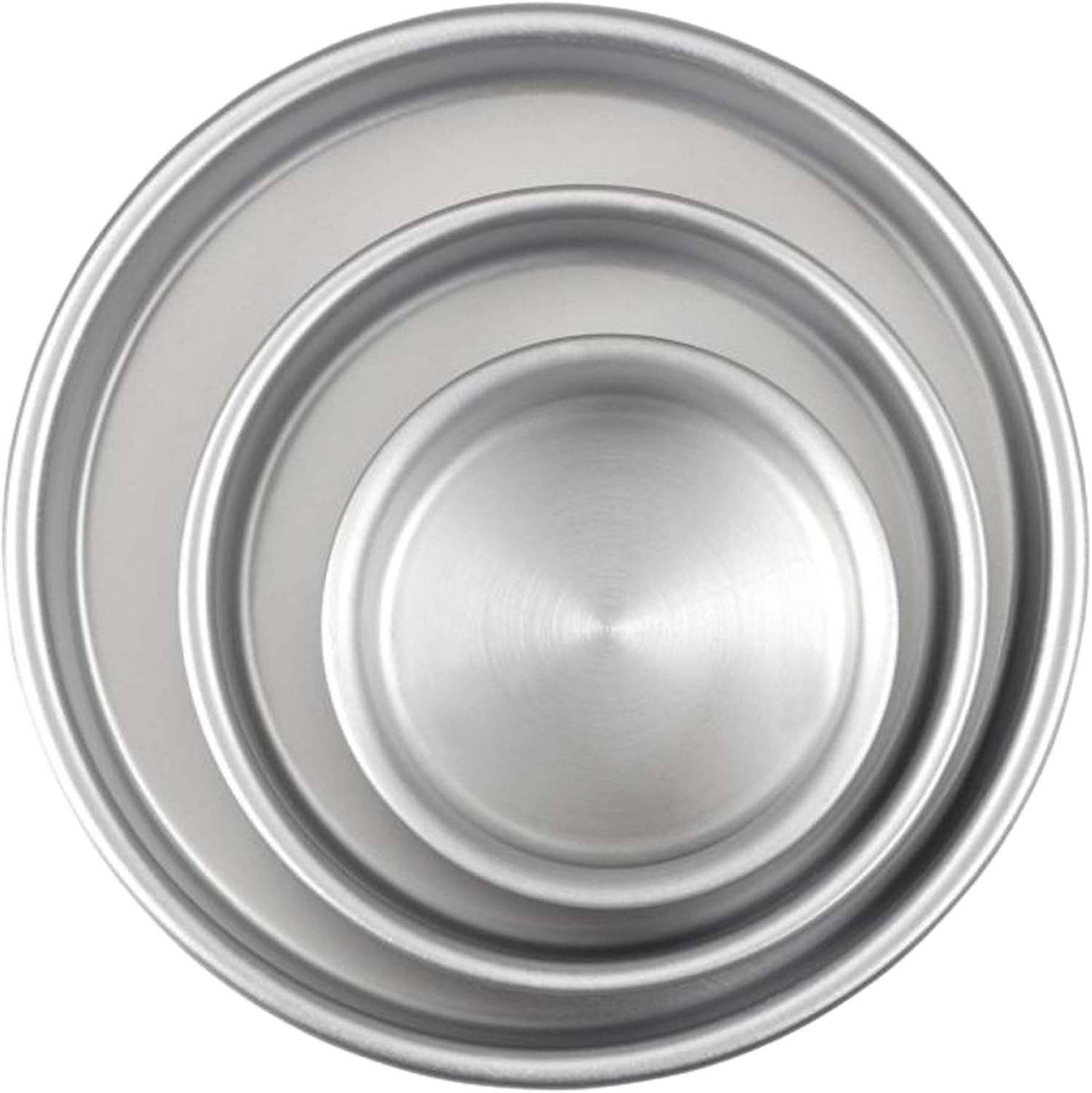 Wilton 3-Piece Aluminum Round Cake Pan Set - Durable, Even Heating Bakeware for Tiered Cakes | 4, 6, 8 Inch