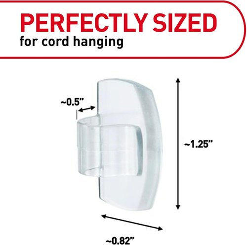 Command Round Cord Clips - Damage-Free Wall Cable Clips for Easy Hanging | 13 Clear Clips & 16 Strips