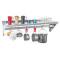 Hally Stainless Steel Shelf with 6 Hooks 14" x 48" Wall Mounted Pot Rack 350lb, NSF Commercial Floating Shelving for Storage Hanging Pots, Pans, cookware in Restaurant, Kitchen, Home and Hotel