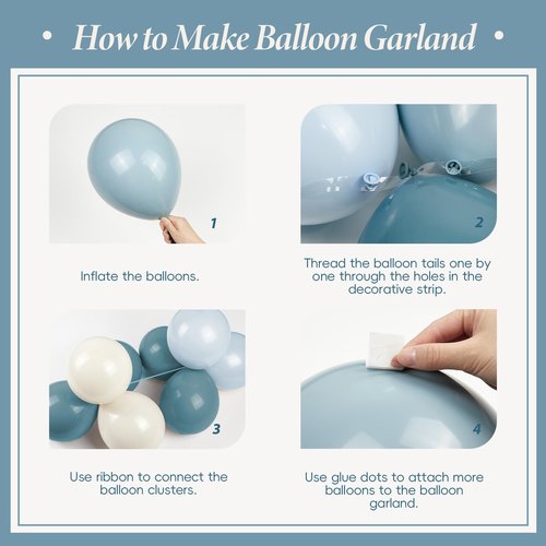 Blue Birthday Decorations for Men with Sand White Light Slate Dusty Blue Balloons Happy Birthday Banner Light Blue Fringe Curtains for Birthday Party Decorations